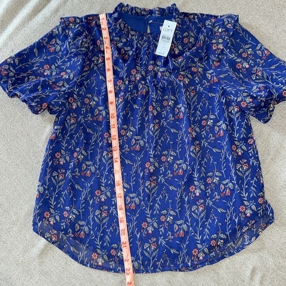 ✨HOST PICK✨NWT LOFT Ruffle Neck  Balloon Sleeve Blouse - Picture 11 of 13